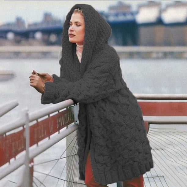 Cárdigan de moda para mujer, suéter de manga larga, sudadera