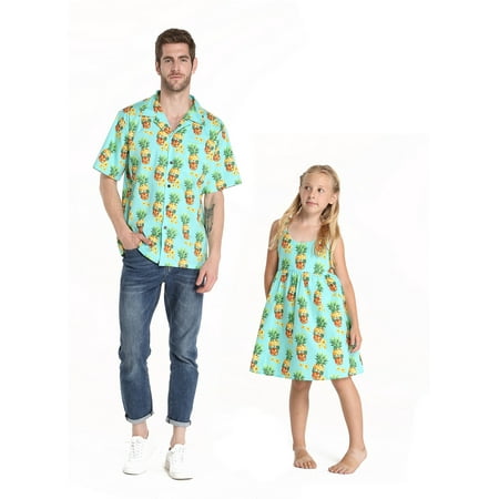 

Matching Father Daughter Hawaiian Luau Dance Shirt Dress Various Patterns