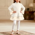 thumbnail image 2 of Zanarzt Toddler Girl Dress Long Sleeve Toddler Girls Sweater Dresses Long Sleeve Tutu Sweaters Dress Beige,7-8 Years, 2 of 9