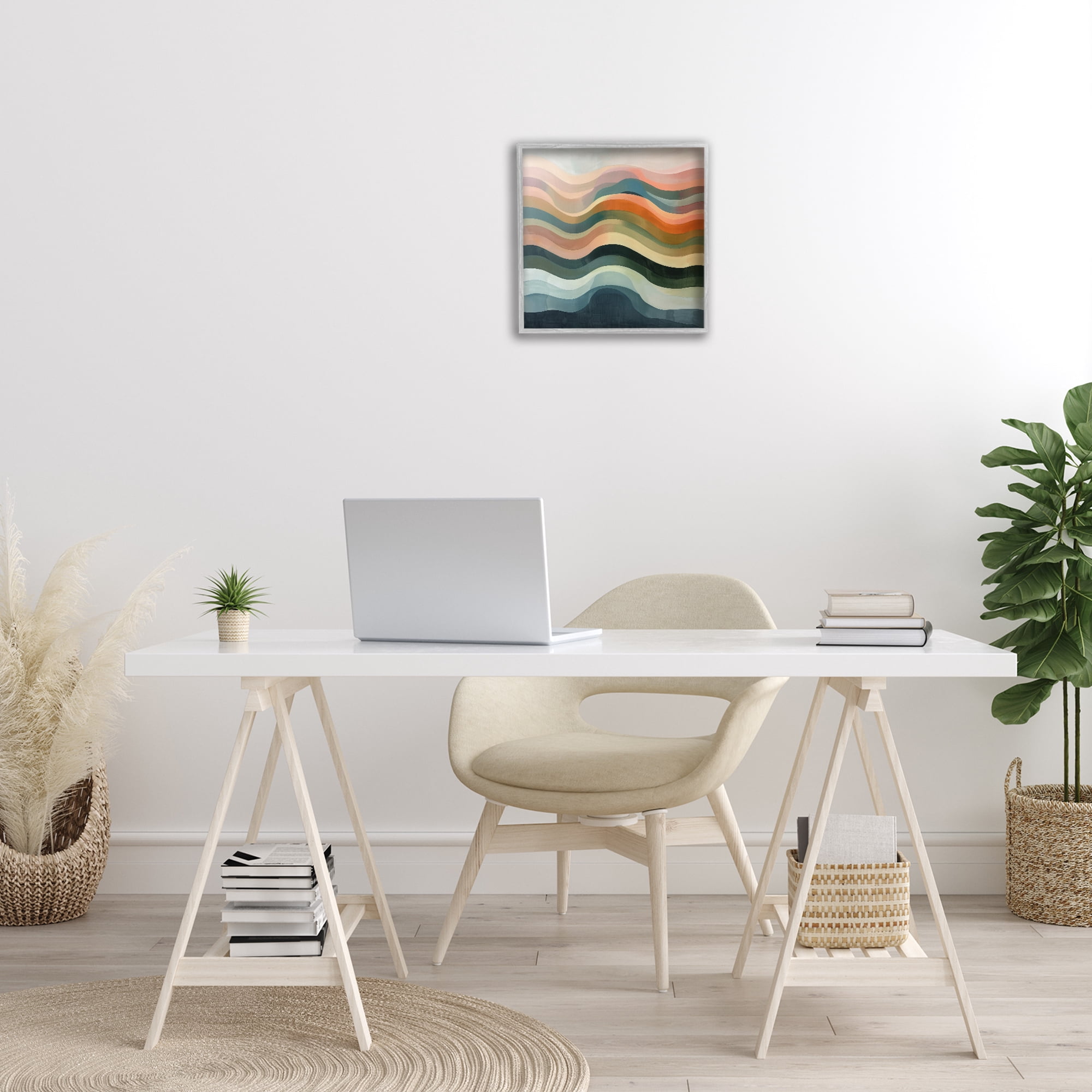 Stupell Industries Fluid Dynamics Pattern Abstract Painting Gray Framed Art Print Wall Art, 17 x 17