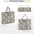 thumbnail image 6 of FORMRS Womens Corduroy Tote Bag Crossbody Shoulder Purse Handbag with Detachable Strap, Gray Floral Ghost, 6 of 7
