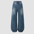 thumbnail image 6 of Cowsor Big Girls Adjustable Waist High Waist Wide Leg Loose Casual Jeans Comfortable Daily Wear Fashion Denim Trousers For 12-16 Years Old, 6 of 6