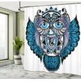 thumbnail image 5 of Ambesonne Paisley Shower Curtain, Owl Bird Animal Tattoo, 69"Wx84"L, Navy Blue and Purple, 5 of 5