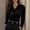 Black, variant on Satin Wrap Blouse for Women,V Neck Long Sleeve Work Office Top,Silky Drape Business Casual Shirt Casual Blouse Office Womens Tops Black XXL