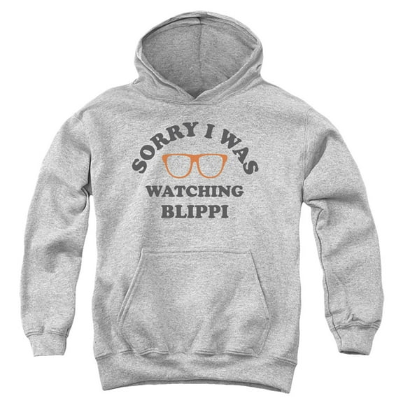 Blippi Sorry I was Watching Blippi Youth Kids Boy/Girls Pull-Over Hoodie, Athletic Heather, Small