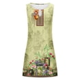 thumbnail image 4 of EGNMCR Robes de Fête pour Femmes Femmes Décontracté Ample Été Robe Débardeur à Imprimé Floral Ajourée Robe de Plage Sans Manches Robes, 4 of 5