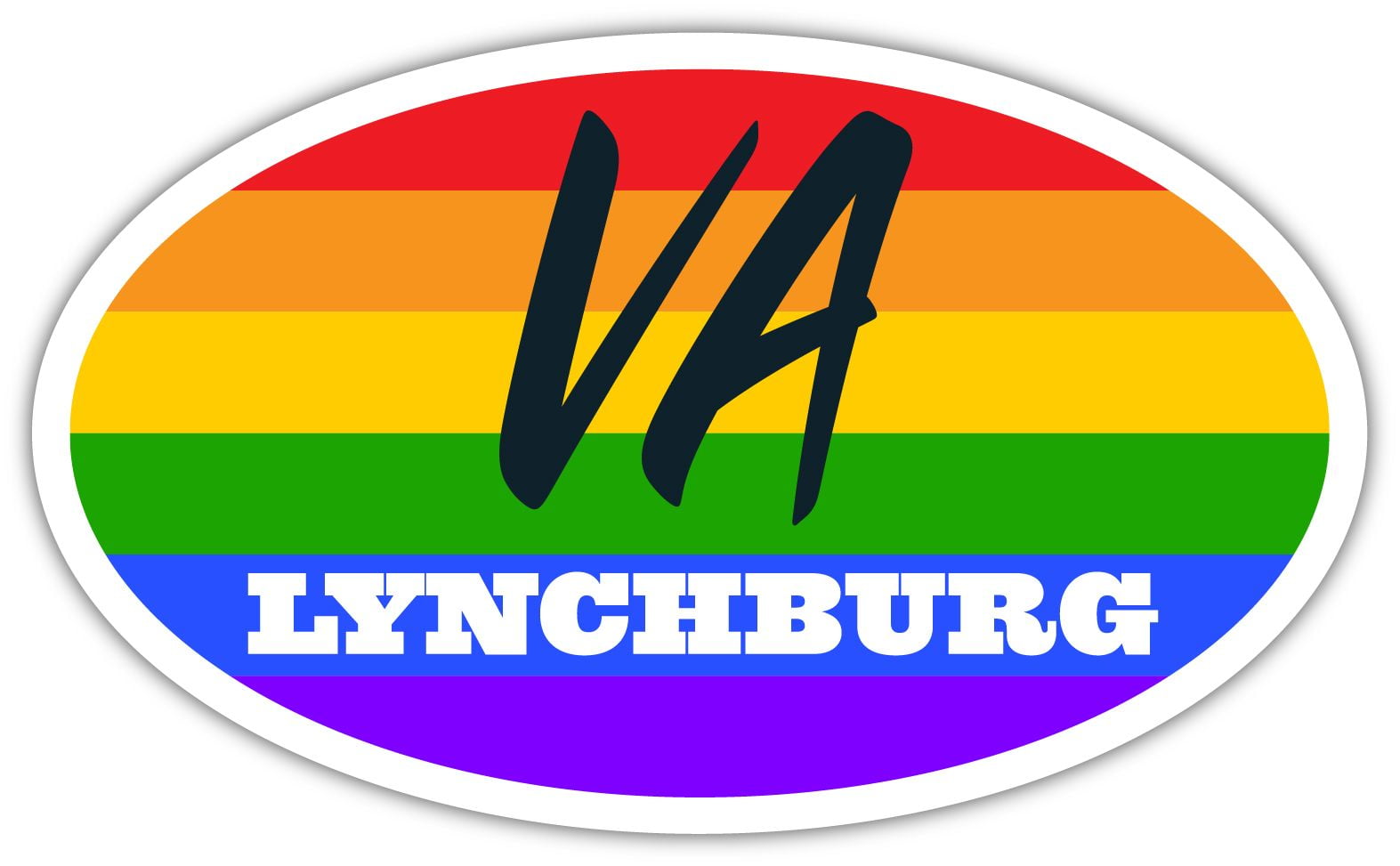 Lynchburg VA Virginia Lynchburg County Rainbow Pride Flag 6 Stripes