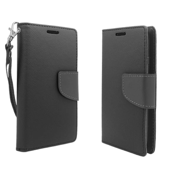 SOGA PU Leather Magnetic Flip Wallet Case for LG Ultimate 2 / L41C / L70 - Black