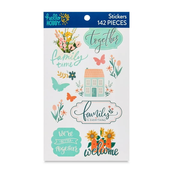 Hello Hobby Family Sticker Book, Family Themed Stickers, 142 Pack