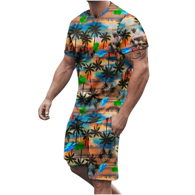 Chemises à Manches Courtes pour Hommes Imprimé Hawaii Manches Courtes Décontracté Plage Manches Courtes Col Rond Blouses & Chemises Ensembles Chemises Manches Courtes Chemises Décontractées Manches Courtes