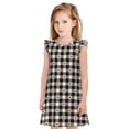 thumbnail image 1 of Fotbe Black Plaid Heart Vestido de Dormir para Niñas de 3 a 10 Años, Mangas Cortas, Estilo Princesa, Pijama Camisón con Mangas Voladas-Small, 1 of 6