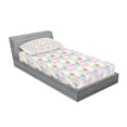 thumbnail image 2 of Ambesonne Modern Fitted Sheet & Pillow Sham Set, Circular Forms, Twin, Multicolor, 2 of 2