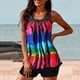 thumbnail image 4 of Traje de baño de dos piezas con tiras en la espalda y estampado conservador para mujer Traje de baño OAVQHLG3B Store  lin121212, 4 of 4