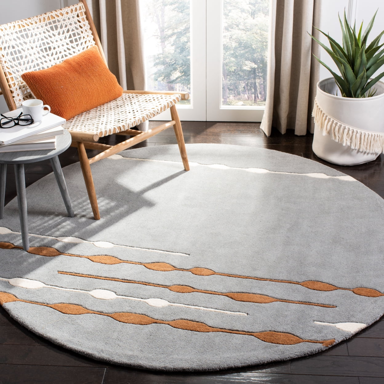 SAFAVIEH Soho Caleb Striped Wool Area Rug, Blue/Multi, 5' x 8'