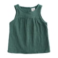 thumbnail image 4 of Godderr Newborn Girls Boys Solid Color Vest Shorts Two-Piece Crewneck Sleeveless Top Slim Pants Suit 3-24M, 4 of 5