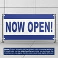 thumbnail image 3 of Now Open 13 oz Heavy Duty Vinyl Banner Outdoor/Indoor Now Open Sign for Business, Storefront, Advertising with Metal Grommets - Multiple Sizes & Colors - Single-Sided (6x4 Ft, Blue & Yellow), 3 of 6