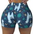 thumbnail image 2 of Fuzoiu Alpaca Astronaut in Space Print Women's Workout Shorts,Workout Biker Shorts Women,Exercise Fitness Shorts,Scrunch Short, Athletic Shorts for Gym Yoga Running Sport Active-Large, 2 of 8