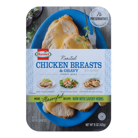 Hormel Roasted Chicken Breasts and Gravy, 15 oz.; Fully Cooked Refrigerated Entree