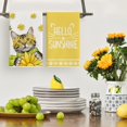 thumbnail image 2 of Yellow Flowers Cat Hello Sunshine Kitchen Towels Dish Towels, 18x26 Inch Spring Summer Holiday Decoration Hand Towels Set of 2, 2 of 6