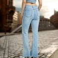thumbnail image 7 of USNSM Flare Jeans for Women High Waisted Bell Bottom Denim Pants Comfy Trendy Wide Leg Streetwear Pants with Pockets Light Blue XS, 7 of 7