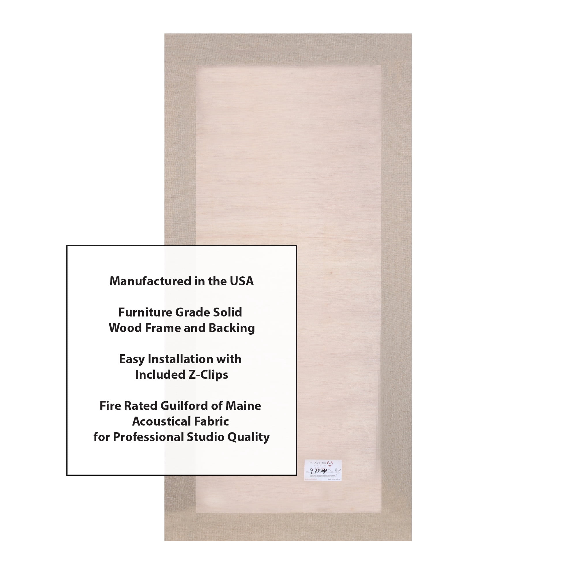 ATS Acoustics Soundproofing Studio Quality Acoustic Panel Fire Rated Square Edge 24x48x2