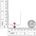thumbnail image 2 of Gem Stone King 1.26 Ct Pink Created Sapphire Red Garnet 925 Silver and 10K Yellow Gold Necklace, 2 of 4