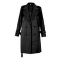 thumbnail image 5 of Trench Coat Women Fall Coats Women's Solid Color Thin Double Belted Windscreen Coat Loose Casual Windbreaker Coat, 5 of 5