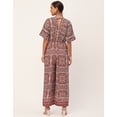 thumbnail image 4 of Moomaya Women's Printed Jumpsuit, V-Neck Sleeveless Wide Leg Loose Boho Style Jumpsuits, 4 of 9