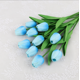thumbnail image 1 of Xiao Hua 12 tulipanes artificiales, flores falsas, flores artificiales para decoración de bodas, 1 of 5
