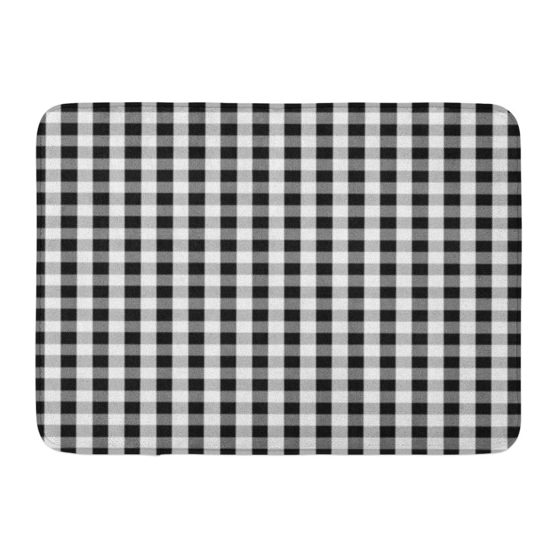 LADDKE Plaid Black and White Buffalo Gingham Pattern Slight Grain