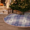 thumbnail image 6 of Daiia Purple Floral Gingham Check Plaid Drawing Merry Christmas Tree Skirt , Xmas Large Lace-up Tree Skirt, Santa Snowflakes Rustic Home Decorations New Year Party Farmhouse Decor-30", 6 of 7