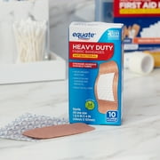 Equate Antibacterial Heavy Duty Fabric Bandages, X-Large, 10 Count