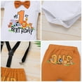 thumbnail image 2 of IBTOM CASTLE Baby Boys Jungle Theme My 1st Birthday Outfit Romper+Pants+Suspenders+Headband 4Pcs Photoshoot Cake Smash Outfit 12-18 Months Brown, 2 of 8