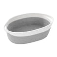 thumbnail image 4 of Cesta tejida con asa, cesta multiusos de cuerda de algodón, regalo decorativo para bebé blanco gris, 4 of 9