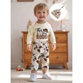 thumbnail image 6 of BemeyourBBs Baby Boys 3Pcs Western Outfits Long Sleeve Romper with Pants Hat Set, 6 of 9