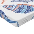 thumbnail image 2 of Ambesonne Seashell Fitted Sheet, Maritime Sealife Sea, Twin Size, Blue White Pale Orange, 2 of 3