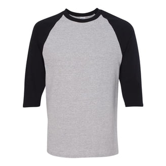 Gildan Heavy Cotton 3/4 Raglan Sleeve T-Shirt - 2 Pack, Medium, White/Red & Sport Grey/Red
