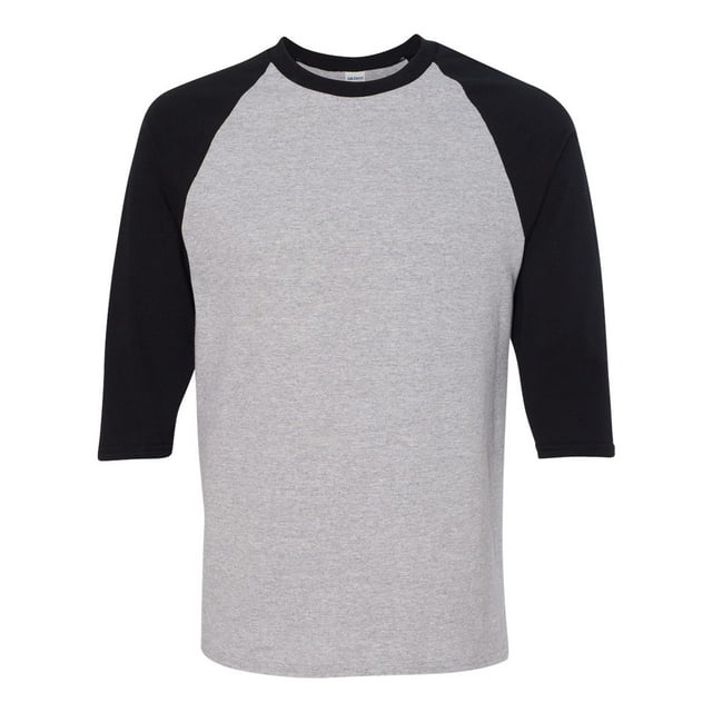 Gildan T-Shirt de Baseball en Coton Épais à Manches Raglan Trois-Quarts