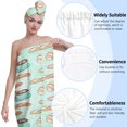 thumbnail image 6 of Colevkie Women's 2 Pieces Shower Skirt Hair Drying Cap Set for Bathroom Travel Sauna Beach Spa Absorbent Soft Adjustable Bath Towel Shower Cap Printed Fashion Elements Pattern, 6 of 8