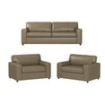 thumbnail image 3 of Roundhill Furniture Sakan Leather Upholstered 3-Piece Living Room Set, Sofa and 2 Cutler Chairs, 3 of 15