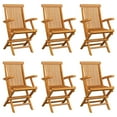 thumbnail image 3 of vidaXL Patio Chairs Outdoor Bistro Folding Chair with Armrest Solid Wood Teak, 3 of 11