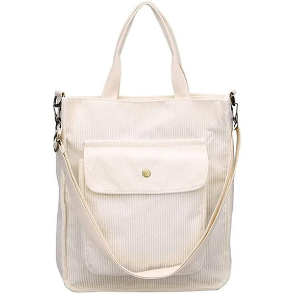 HMSHA Women Trendy Corduroy Hobo Tote Bag Retro Shoulder Bag Big Capacity with Multi Pocket