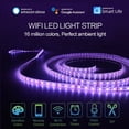 thumbnail image 4 of 16.4FT Smart LED Strip Lights Wifi Flexible APP Remote Control Work with Alexa Google Assistant Dimmable Backlight RGB Tape Lighting for Bedroom, 4 of 7
