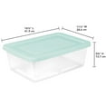 thumbnail image 2 of Sterilite 12 Qt Storage Boxes, Clear Plastic Containers with Snap Lids, Set of 36, Mint, 2 of 6