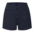 thumbnail image 4 of WAYUTE Women Shorts Cargo Shorts Button Down Solid Color Fashion Stretchy Casual Loose Comfortable Shorts with Pocket, 4 of 4