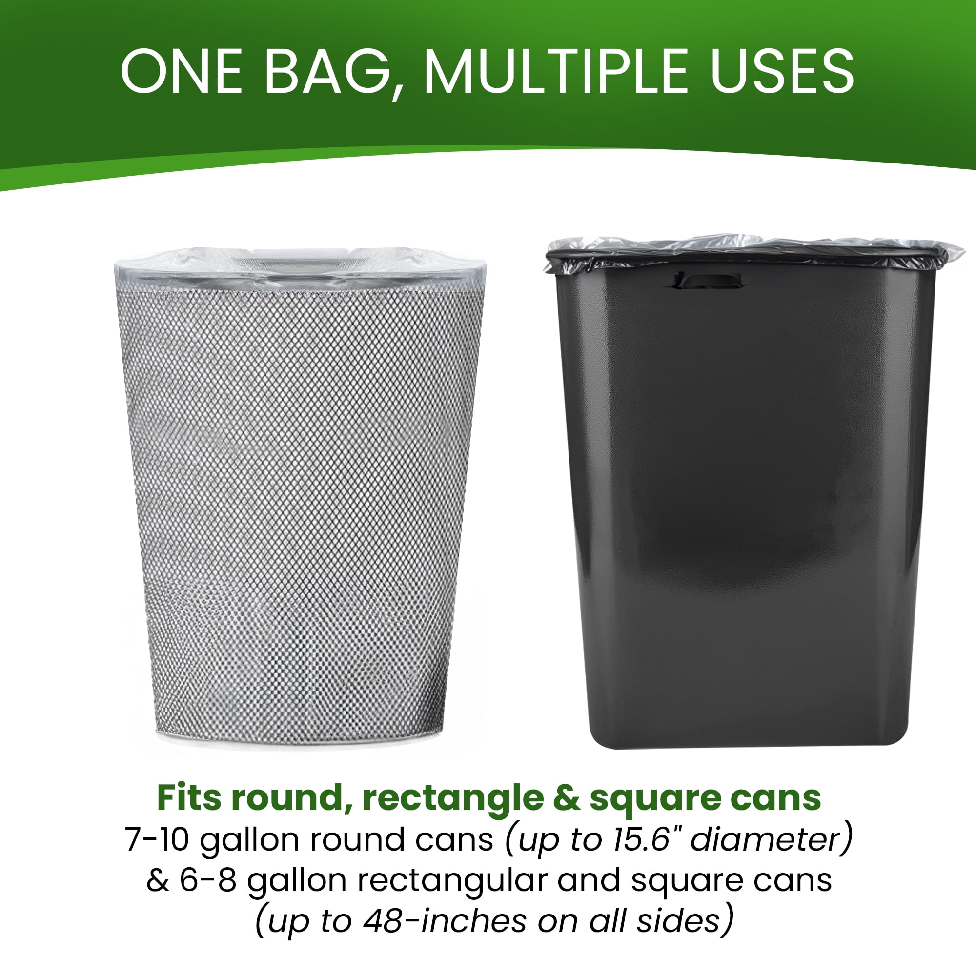 Best Option 8-10 Gallon Medium Trash Bags, Clear, 1000 Count Box, (24x24-inch) Commercial Office Wastebasket Garbage Can Liners