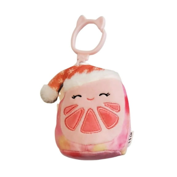 Squishmallows 3.5" Clip-On Christmas Ruben the Cow Peppermint