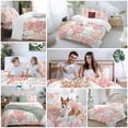 thumbnail image 6 of Red Orange Grey Coral Coastal Duvet Cover Set, Summer Beach Seaside Nautical Soft Duvet Cover Queen Size Bedding Set 4 Pieces, 1 Quiltcover and 2 Pillowcases with Zipper, 1 Bed Sheet for All Seasons, 6 of 9