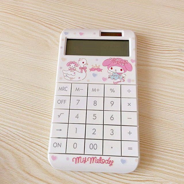 Calculadora de mano con energía solar en miniatura de dibujos animados de Sanrio, Kuromi, My Melody, Cinnamoroll, material de papelería portátil para estudiantes