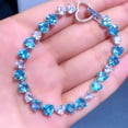 thumbnail image 4 of Pulseras de topacio azul marino YONGSHENG para mujer de cobre con hebilla de corazón, 4 of 5